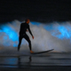 A surfer amid bioluminescent waves in Newport Beach, California, on April 30, 2020.